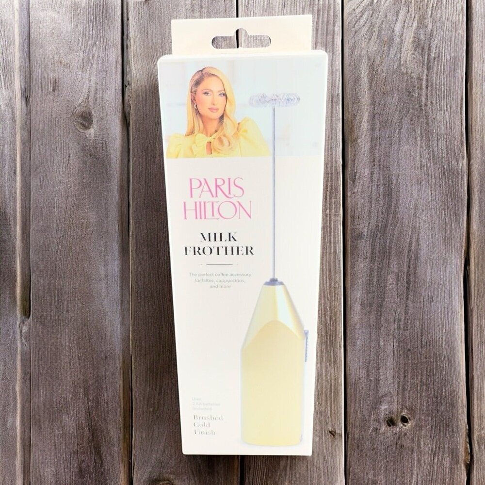 Paris Hilton‎ Milk Frother Brushed Gold Finish 2AA Batteries Included New Box